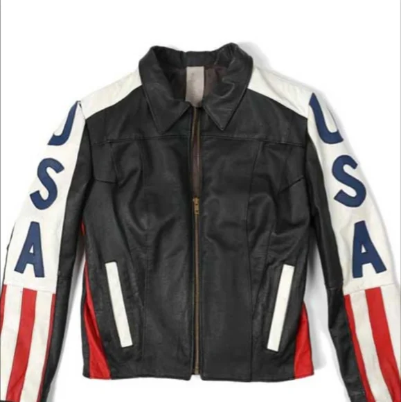 2 leather biker jackets one size fits most.